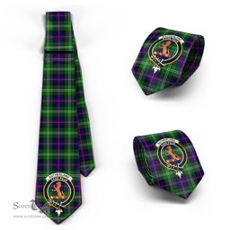 Scottish Sutherland Modern Tartan Tie with Family Crest Tartan Plaid NeckTie Scottish Plaid Tartan Plaid - ScotsTee - scotstee.com
