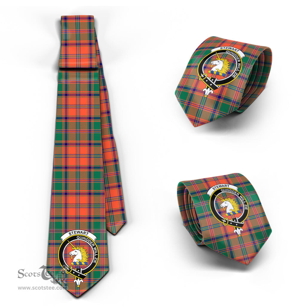 Scottish Stewart of Appin Ancient Tartan Tie with Family Crest Tartan Plaid NeckTie Scottish Plaid Tartan Plaid - ScotsTee - scotstee.com