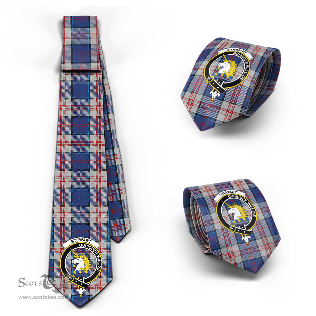 Scottish Stewart of Appin Hunting Dress Tartan Tie with Family Crest Tartan Plaid NeckTie Scottish Plaid Tartan Plaid - ScotsTee - scotstee.com