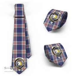 Scottish Stewart of Appin Hunting Dress Tartan Tie with Family Crest Tartan Plaid NeckTie Scottish Plaid Tartan Plaid - ScotsTee - scotstee.com