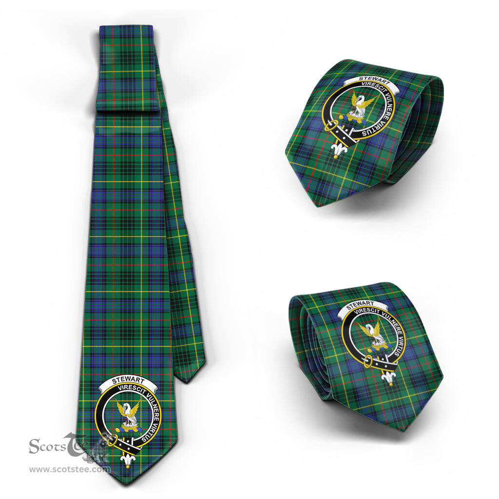 Scottish Stewart Hunting Modern Tartan Tie with Family Crest Tartan Plaid NeckTie Scottish Plaid Tartan Plaid - ScotsTee - scotstee.com
