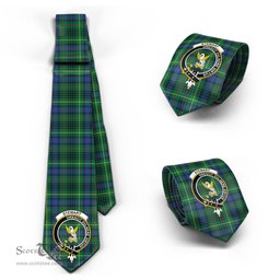Scottish Stewart Hunting Modern Tartan Tie with Family Crest Tartan Plaid NeckTie Scottish Plaid Tartan Plaid - ScotsTee - scotstee.com