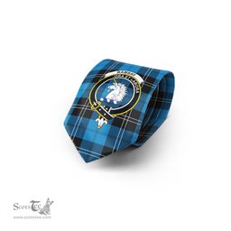 Scottish Ramsay Blue Ancient Tartan Tie with Family Crest Tartan Plaid NeckTie Scottish Plaid Tartan Plaid - ScotsTee - scotstee.com