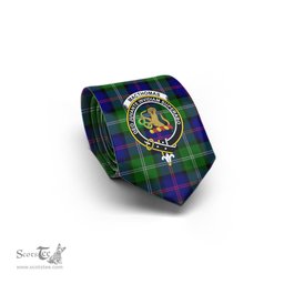 Scottish MacThomas Modern Tartan Tie with Family Crest Tartan Plaid NeckTie Scottish Plaid Tartan Plaid - ScotsTee - scotstee.com