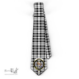 Scottish Scott Black White Tartan Tie with Family Crest Tartan Plaid NeckTie Scottish Plaid Tartan Plaid - ScotsTee - scotstee.com