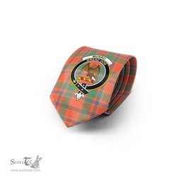 Scottish Munro Ancient Tartan Tie with Family Crest Tartan Plaid NeckTie Scottish Plaid Tartan Plaid - ScotsTee - scotstee.com