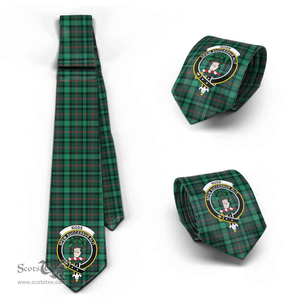 Scottish Ross Hunting Modern Tartan Tie with Family Crest Tartan Plaid NeckTie Scottish Plaid Tartan Plaid - ScotsTee - scotstee.com