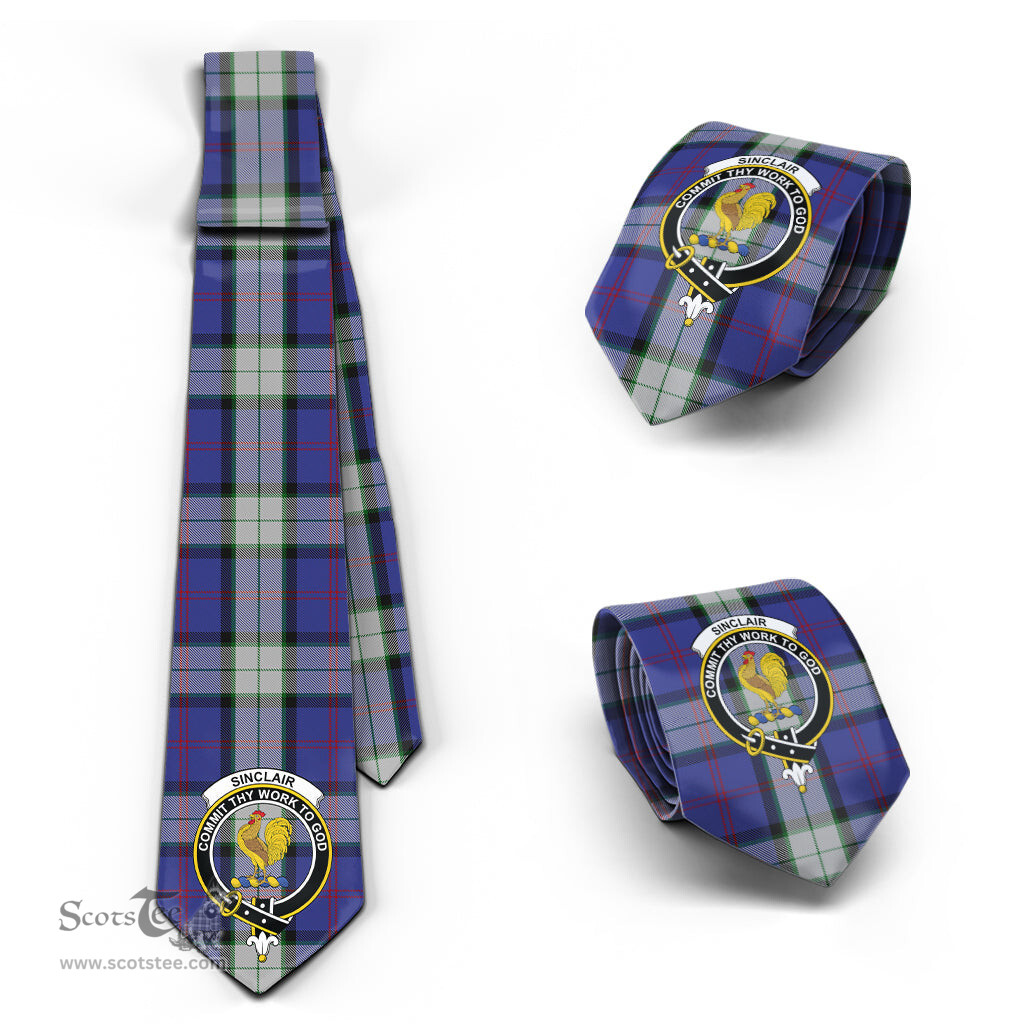 Scottish Sinclair Dress Tartan Tie with Family Crest Tartan Plaid NeckTie Scottish Plaid Tartan Plaid - ScotsTee - scotstee.com