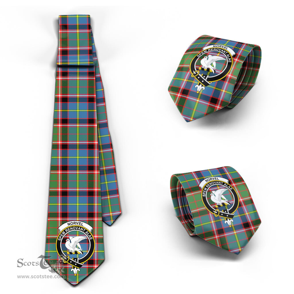 Scottish Norvel Tartan Tie with Family Crest Tartan Plaid NeckTie Scottish Plaid Tartan Plaid - ScotsTee - scotstee.com