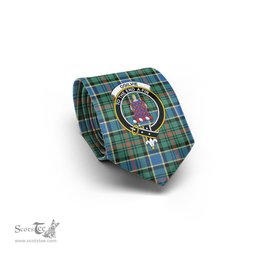 Scottish Ogilvie (Ogilvy) Hunting Ancient Tartan Tie with Family Crest Tartan Plaid NeckTie Scottish Plaid Tartan Plaid - ScotsTee - scotstee.com