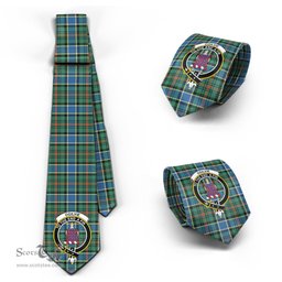 Scottish Ogilvie (Ogilvy) Hunting Ancient Tartan Tie with Family Crest Tartan Plaid NeckTie Scottish Plaid Tartan Plaid - ScotsTee - scotstee.com