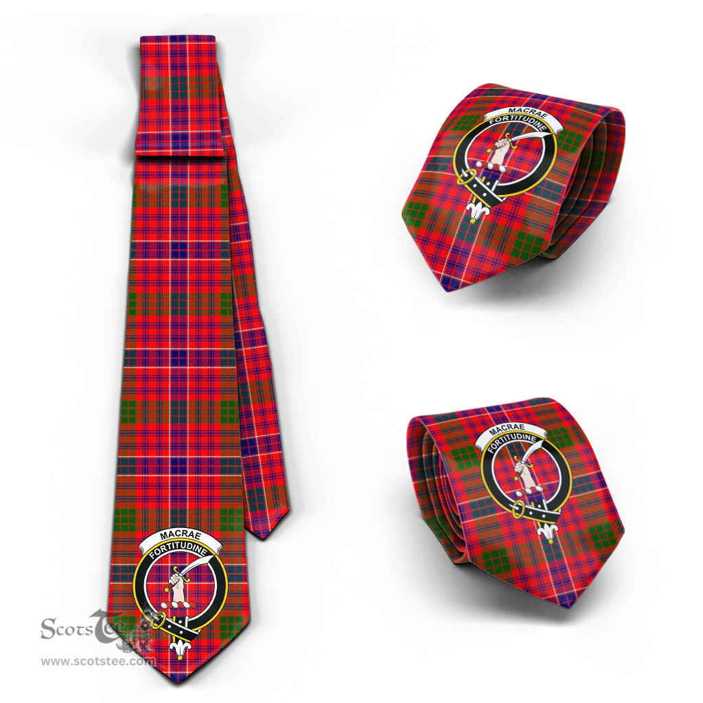 Scottish MacRae Modern Tartan Tie with Family Crest Tartan Plaid NeckTie Scottish Plaid Tartan Plaid - ScotsTee - scotstee.com