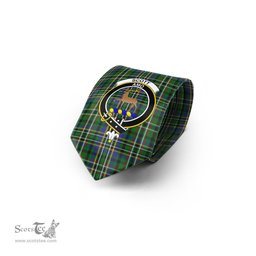 Scottish Scott Green Tartan Tie with Family Crest Tartan Plaid NeckTie Scottish Plaid Tartan Plaid - ScotsTee - scotstee.com