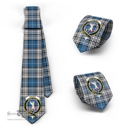 Scottish Napier Modern Tartan Tie with Family Crest Tartan Plaid NeckTie Scottish Plaid Tartan Plaid - ScotsTee - scotstee.com