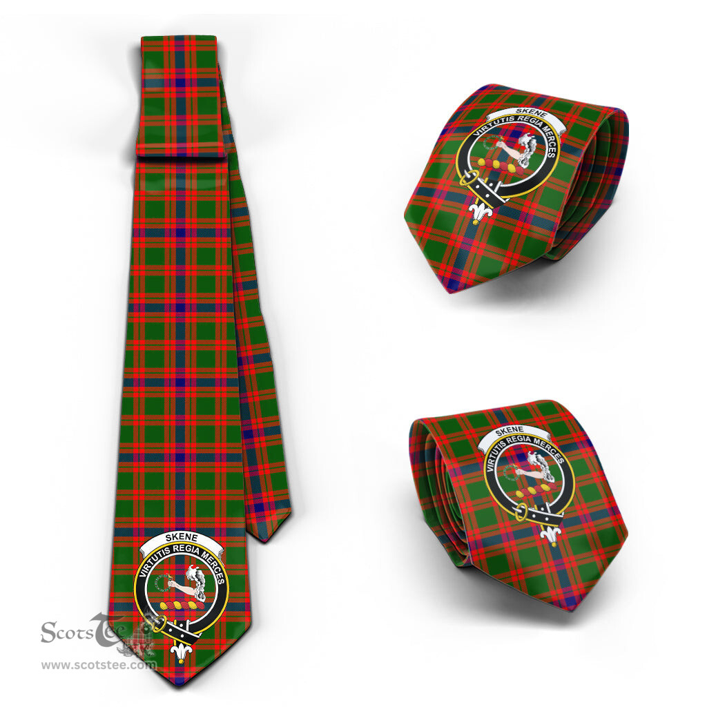 Scottish Skene Modern Tartan Tie with Family Crest Tartan Plaid NeckTie Scottish Plaid Tartan Plaid - ScotsTee - scotstee.com