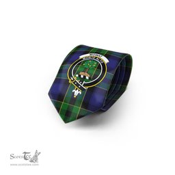 Scottish Mowat Tartan Tie with Family Crest Tartan Plaid NeckTie Scottish Plaid Tartan Plaid - ScotsTee - scotstee.com