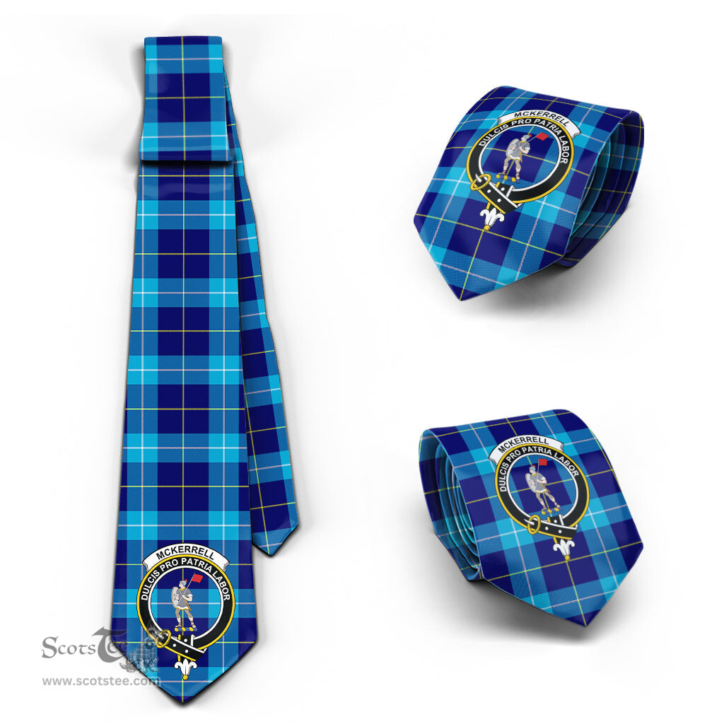 Scottish McKerrell Tartan Tie with Family Crest Tartan Plaid NeckTie Scottish Plaid Tartan Plaid - ScotsTee - scotstee.com
