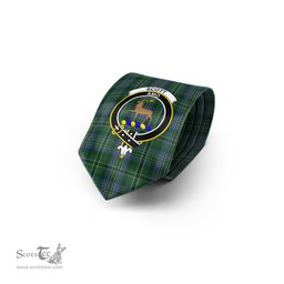 Scottish Scott Hunting Tartan Tie with Family Crest Tartan Plaid NeckTie Scottish Plaid Tartan Plaid - ScotsTee - scotstee.com
