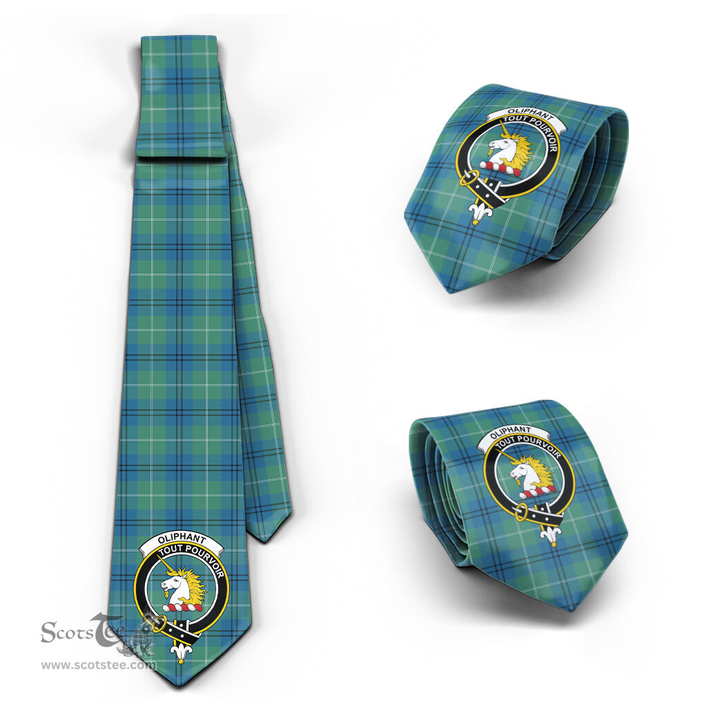 Scottish Oliphant Ancient Tartan Tie with Family Crest Tartan Plaid NeckTie Scottish Plaid Tartan Plaid - ScotsTee - scotstee.com