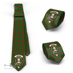 Scottish Menzies Tartan Tie with Family Crest Tartan Plaid NeckTie Scottish Plaid Tartan Plaid - ScotsTee - scotstee.com
