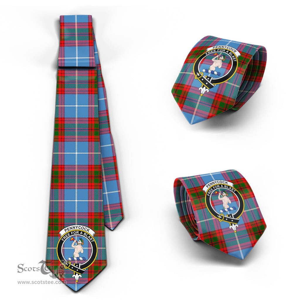 Scottish Pennycook Tartan Tie with Family Crest Tartan Plaid NeckTie Scottish Plaid Tartan Plaid - ScotsTee - scotstee.com