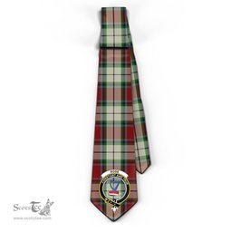 Scottish Rose White Dress Tartan Tie with Family Crest Tartan Plaid NeckTie Scottish Plaid Tartan Plaid - ScotsTee - scotstee.com