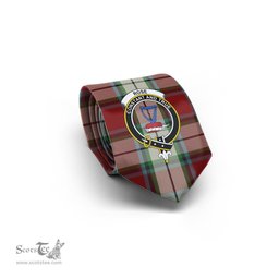 Scottish Rose White Dress Tartan Tie with Family Crest Tartan Plaid NeckTie Scottish Plaid Tartan Plaid - ScotsTee - scotstee.com
