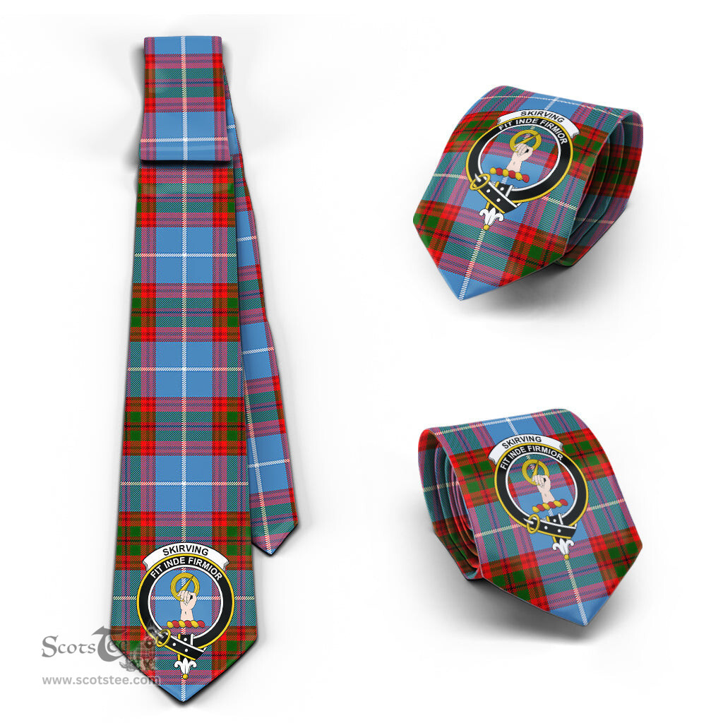 Scottish Skirving Tartan Tie with Family Crest Tartan Plaid NeckTie Scottish Plaid Tartan Plaid - ScotsTee - scotstee.com