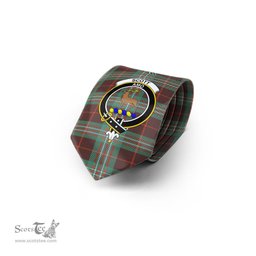 Scottish Scott Brown Ancient Tartan Tie with Family Crest Tartan Plaid NeckTie Scottish Plaid Tartan Plaid - ScotsTee - scotstee.com