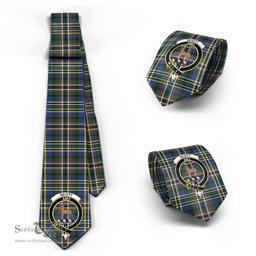 Scottish Scott Green Modern Tartan Tie with Family Crest Tartan Plaid NeckTie Scottish Plaid Tartan Plaid - ScotsTee - scotstee.com