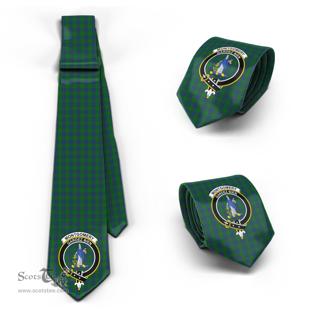 Scottish Montgomery Tartan Tie with Family Crest Tartan Plaid NeckTie Scottish Plaid Tartan Plaid - ScotsTee - scotstee.com