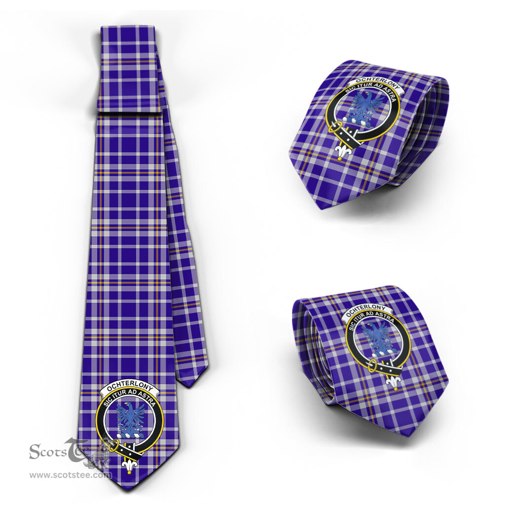 Scottish Ochterlony Tartan Tie with Family Crest Tartan Plaid NeckTie Scottish Plaid Tartan Plaid - ScotsTee - scotstee.com