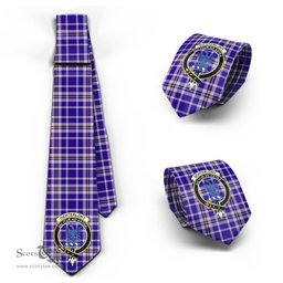 Scottish Ochterlony Tartan Tie with Family Crest Tartan Plaid NeckTie Scottish Plaid Tartan Plaid - ScotsTee - scotstee.com