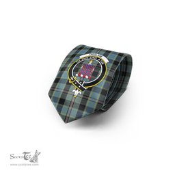 Scottish Ogilvie (Ogilvy) Hunting Tartan Tie with Family Crest Tartan Plaid NeckTie Scottish Plaid Tartan Plaid - ScotsTee - scotstee.com