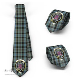 Scottish Ogilvie (Ogilvy) Hunting Tartan Tie with Family Crest Tartan Plaid NeckTie Scottish Plaid Tartan Plaid - ScotsTee - scotstee.com