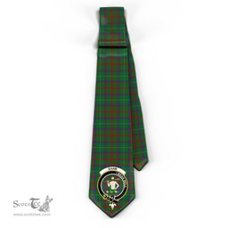 Scottish Shaw of Tordarroch Green Hunting Tartan Tie with Family Crest Tartan Plaid NeckTie Scottish Plaid Tartan Plaid - ScotsTee - scotstee.com