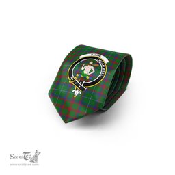 Scottish Shaw of Tordarroch Green Hunting Tartan Tie with Family Crest Tartan Plaid NeckTie Scottish Plaid Tartan Plaid - ScotsTee - scotstee.com
