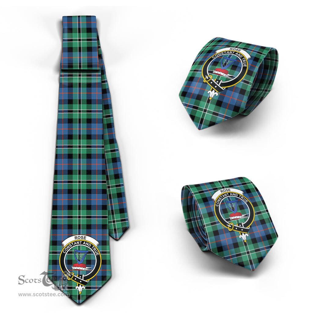 Scottish Rose Hunting Ancient Tartan Tie with Family Crest Tartan Plaid NeckTie Scottish Plaid Tartan Plaid - ScotsTee - scotstee.com