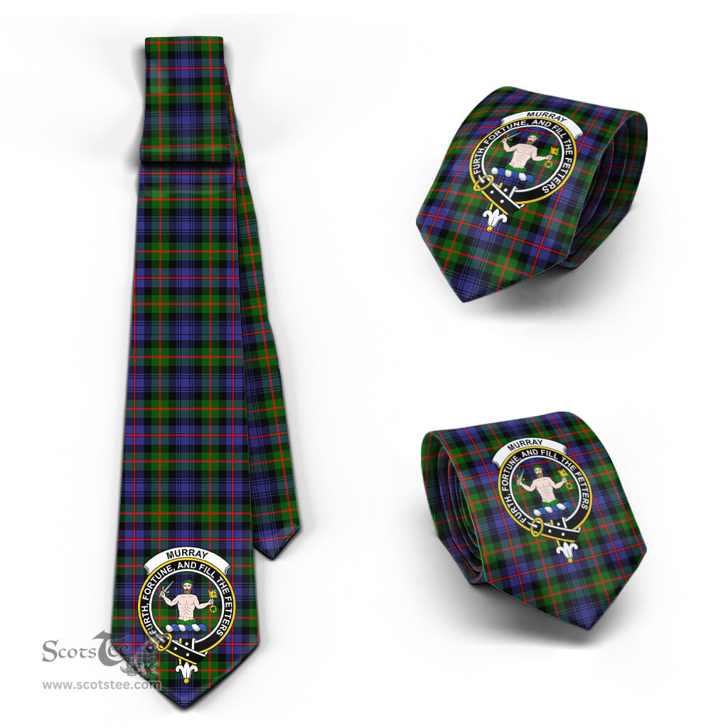 Scottish Murray of Atholl Modern Tartan Tie with Family Crest Tartan Plaid NeckTie Scottish Plaid Tartan Plaid - ScotsTee - scotstee.com