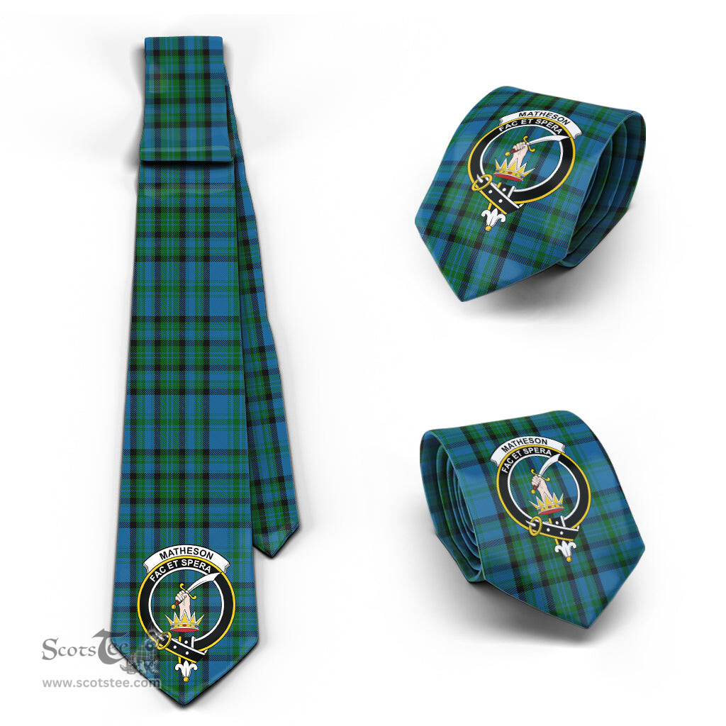 Scottish Matheson Hunting Tartan Tie with Family Crest Tartan Plaid NeckTie Scottish Plaid Tartan Plaid - ScotsTee - scotstee.com
