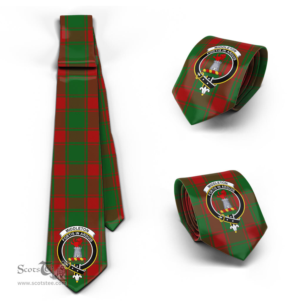 Scottish Middleton Tartan Tie with Family Crest Tartan Plaid NeckTie Scottish Plaid Tartan Plaid - ScotsTee - scotstee.com