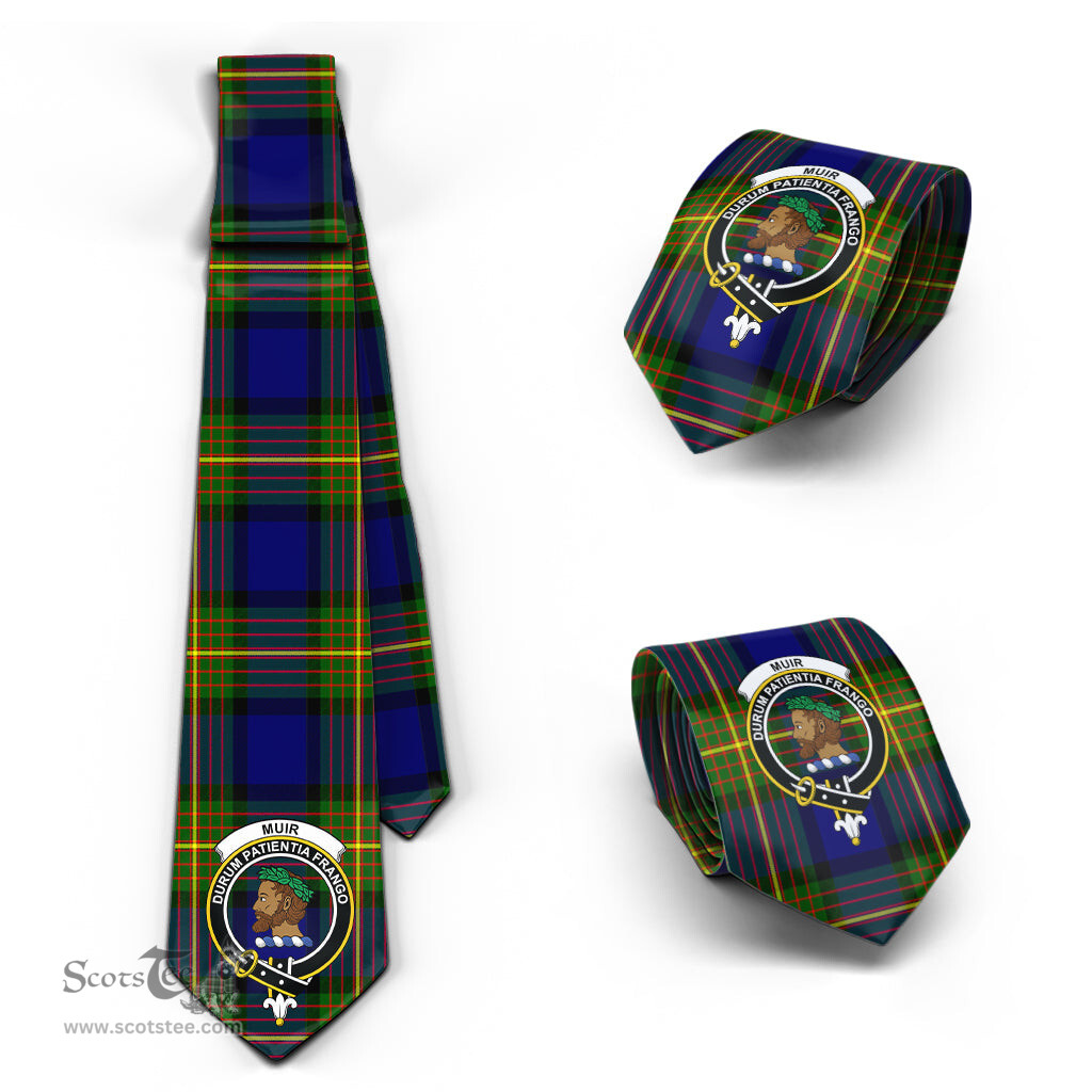 Scottish Muir Tartan Tie with Family Crest Tartan Plaid NeckTie Scottish Plaid Tartan Plaid - ScotsTee - scotstee.com