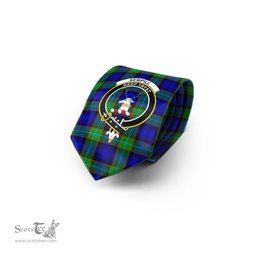 Scottish Sempill Modern Tartan Tie with Family Crest Tartan Plaid NeckTie Scottish Plaid Tartan Plaid - ScotsTee - scotstee.com