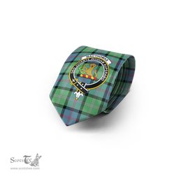Scottish MacThomas Ancient Tartan Tie with Family Crest Tartan Plaid NeckTie Scottish Plaid Tartan Plaid - ScotsTee - scotstee.com