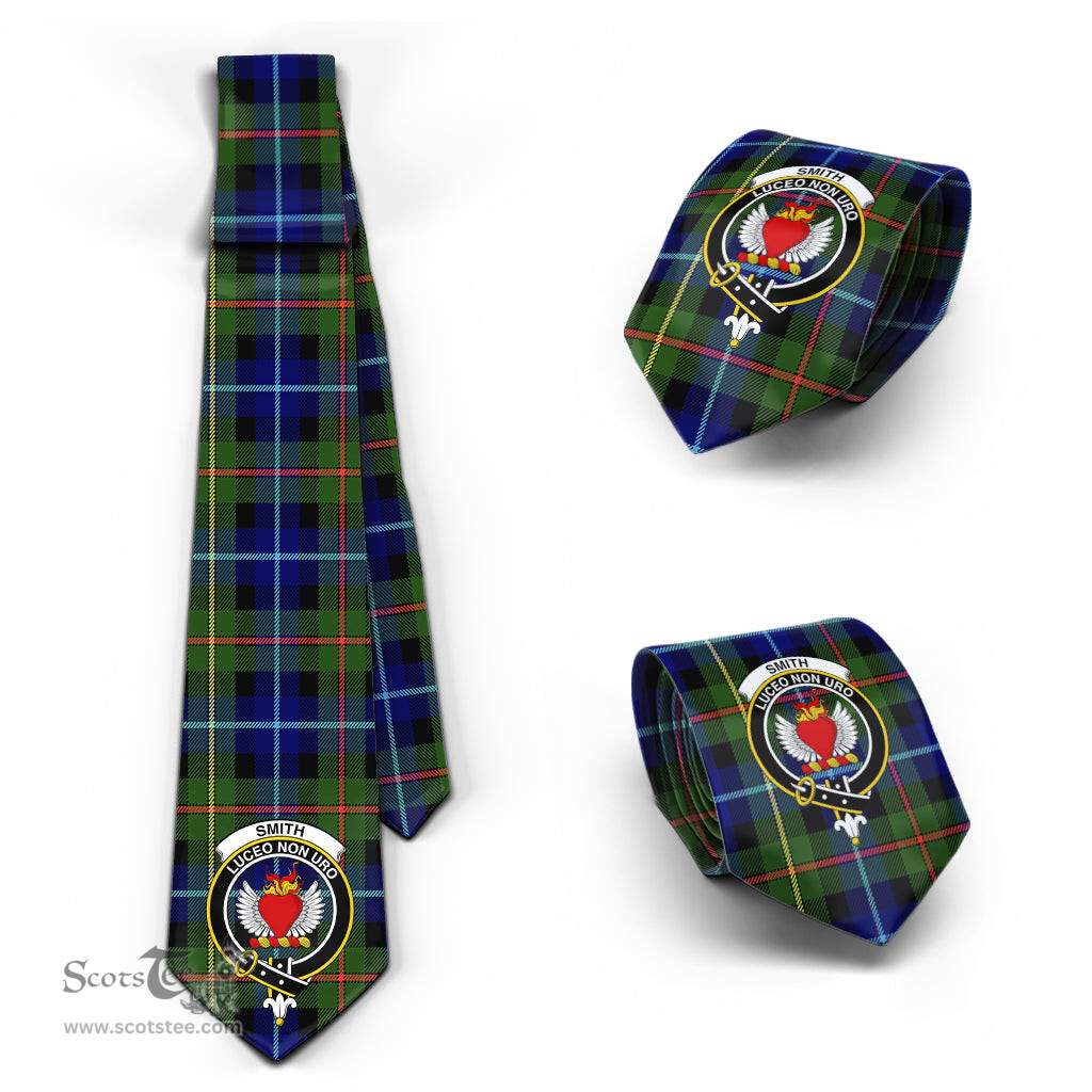 Scottish Smith Modern Tartan Tie with Family Crest Tartan Plaid NeckTie Scottish Plaid Tartan Plaid - ScotsTee - scotstee.com
