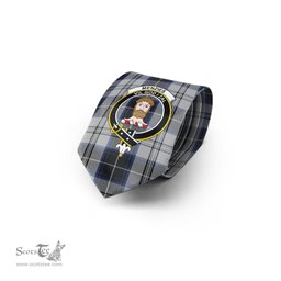 Scottish Menzies Black Dress Tartan Tie with Family Crest Tartan Plaid NeckTie Scottish Plaid Tartan Plaid - ScotsTee - scotstee.com