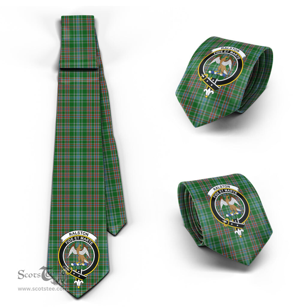 Scottish Ralston USA Tartan Tie with Family Crest Tartan Plaid NeckTie Scottish Plaid Tartan Plaid - ScotsTee - scotstee.com