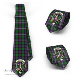 Scottish Russell Tartan Tie with Family Crest Tartan Plaid NeckTie Scottish Plaid Tartan Plaid - ScotsTee - scotstee.com