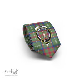 Scottish Shaw Green Modern Tartan Tie with Family Crest Tartan Plaid NeckTie Scottish Plaid Tartan Plaid - ScotsTee - scotstee.com