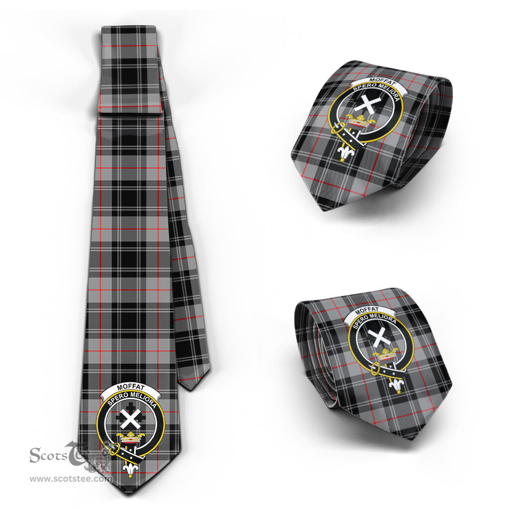 Scottish Moffat Modern Tartan Tie with Family Crest Tartan Plaid NeckTie Scottish Plaid Tartan Plaid - ScotsTee - scotstee.com